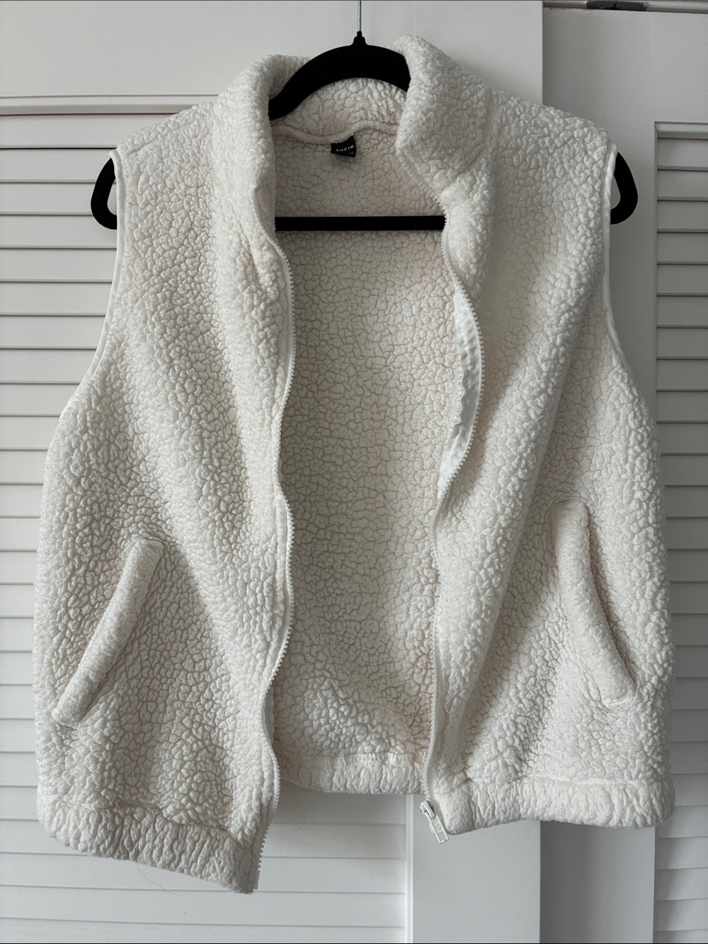 Cozy White Sherpa Fleece Vest